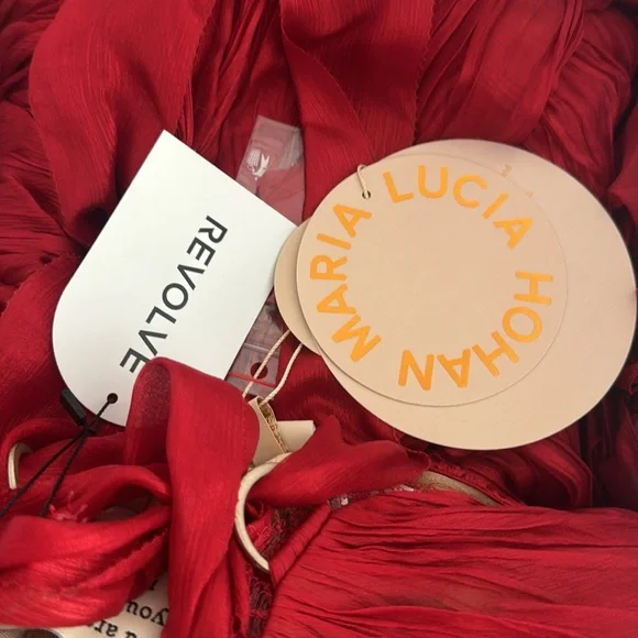 NWT Maria Lucia Hohan Jolie Gown in Red Salsa - Picture 7 of 8